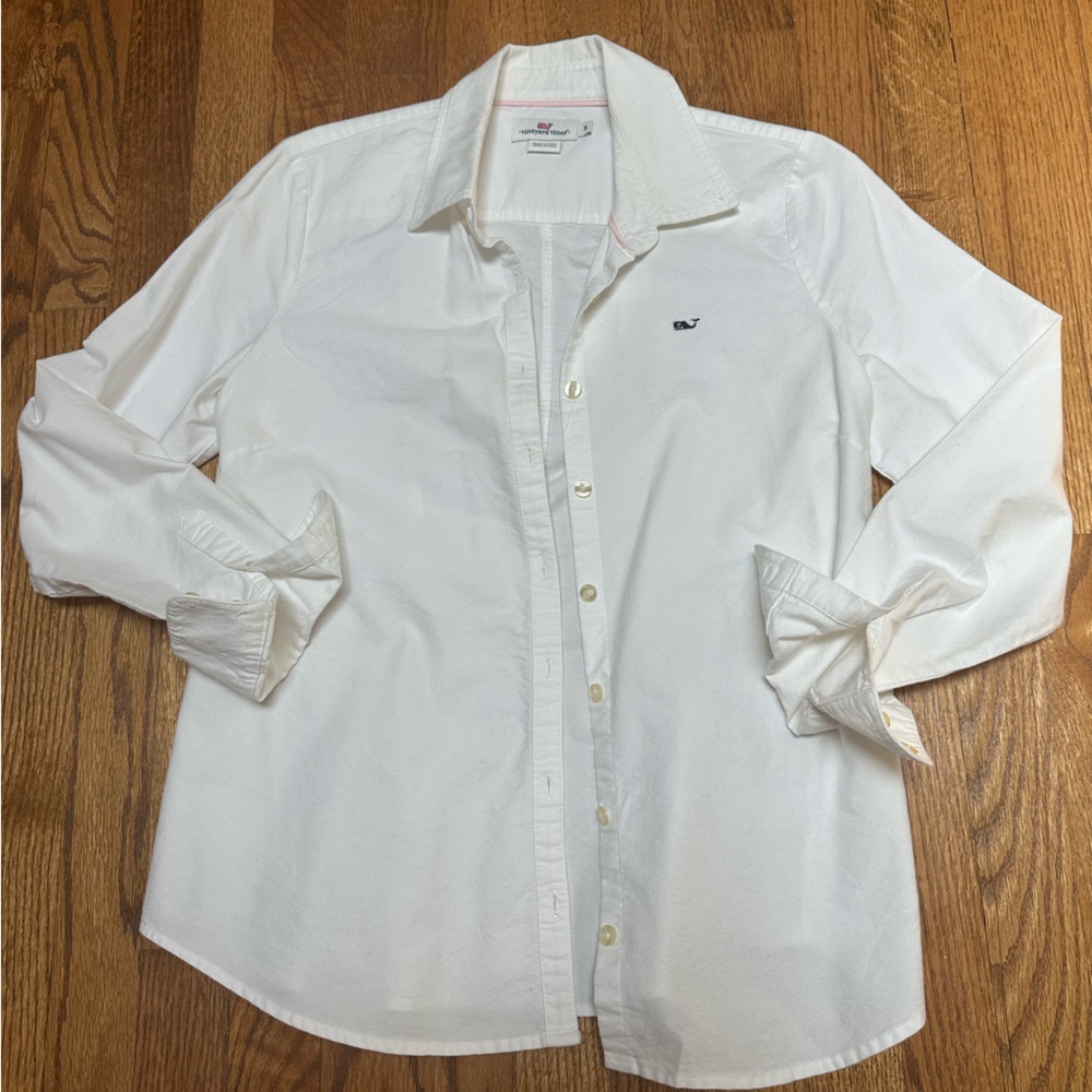 Vineyard Vines White Collared Button-Up Shirt - image 1